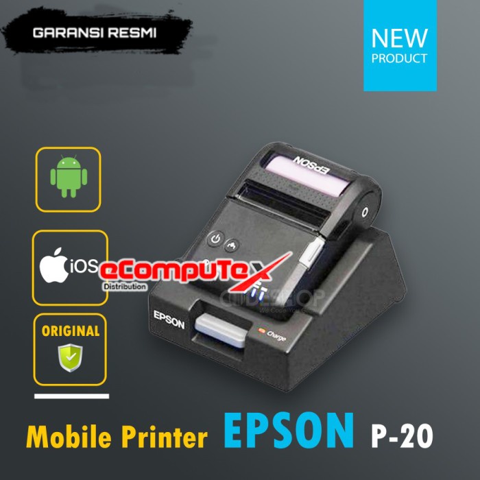 PRINTER EPSON KASIR NOTA TM P20 / TMP20 WIFI POS PORTABLE BLUETOOTH GARANSI RESMI