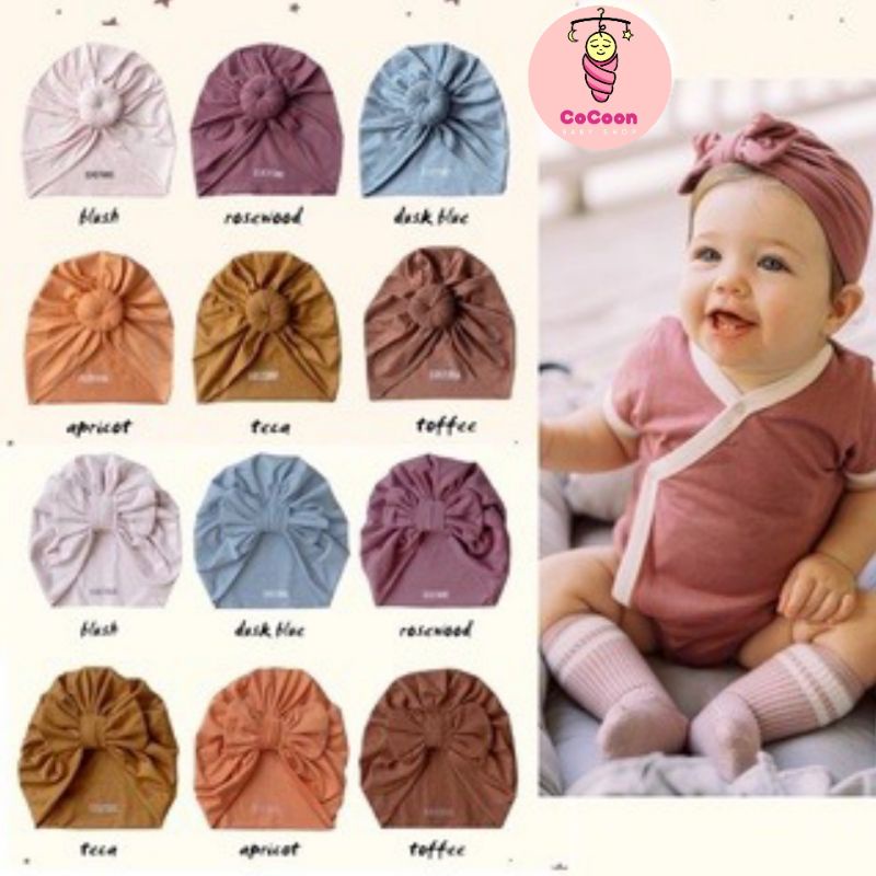 Bohopanna / Bohopana Boho baby Turban Anak / Topi Bayi / Aksesoris Rambut Bayi / Tutup Kepala Bayi / turban donat / turban pita