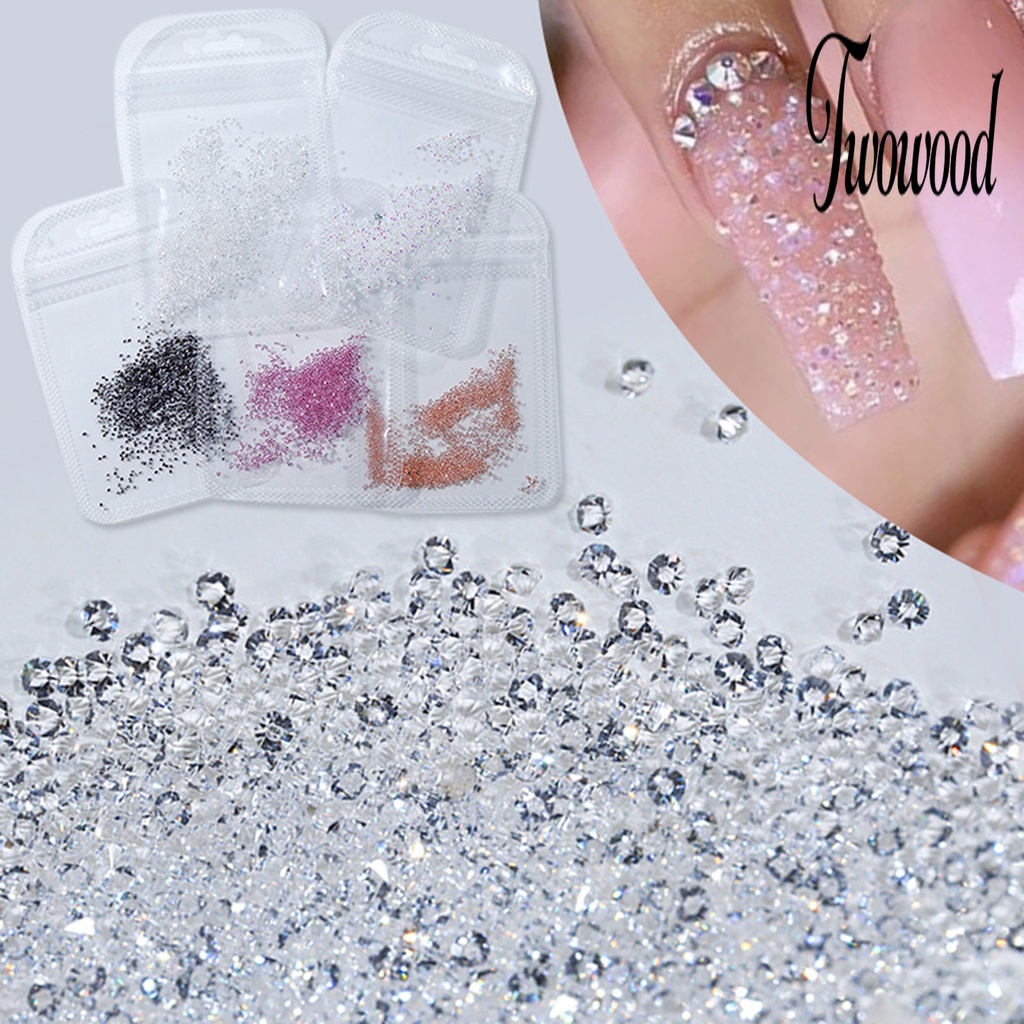 Twowood 1440Pcs / Set Manik-Manik Kristal Berlian Imitasi Bentuk Asimetris 3D Untuk Nail Art Charms