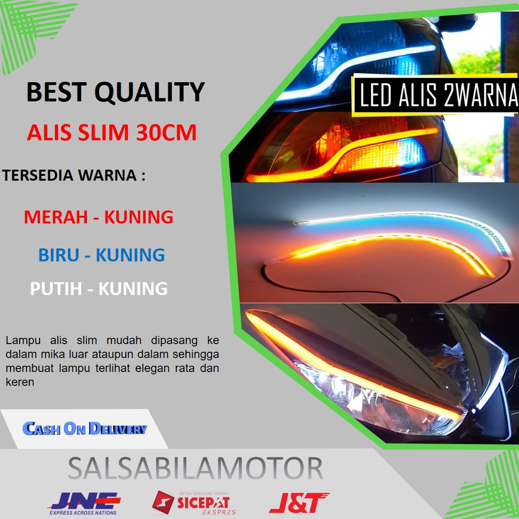 Lampu alis dua mode led drl sein sen motor 2 warna Beat vario mio pcx aerox waterproff