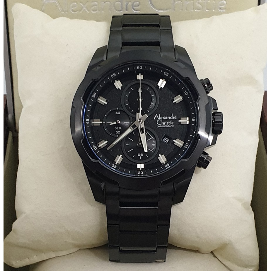 Alexandre Christie Ac6523 Full Black Jam Tangan Pria Original