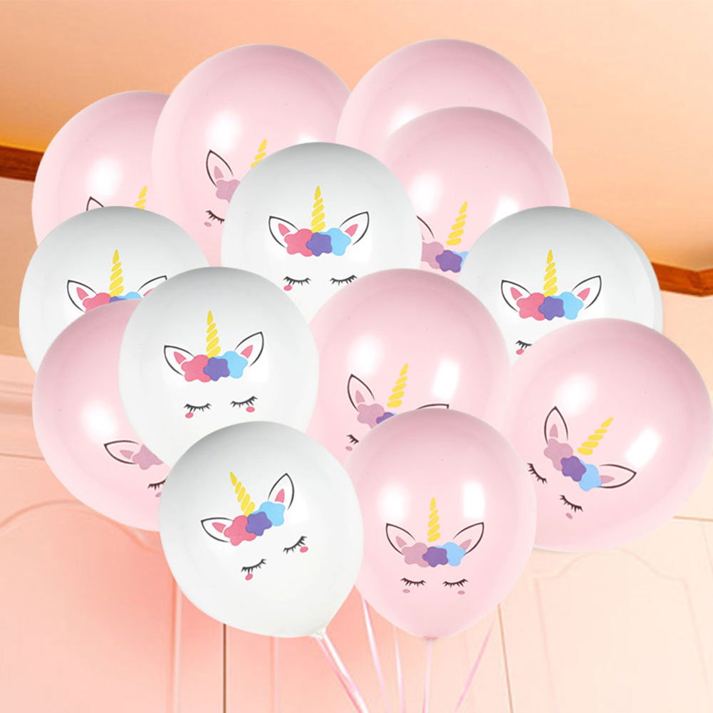 Balon Latex Desain Kartun Unicorn Warna Pink Ukuran 12 Inci Untuk Dekorasi Pesta Ulang Tahun Anak