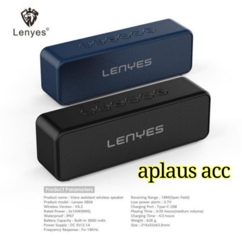 LENYES S806 waterproof ip67 voice assistant outdoor wireless bluetooth hifi stereo portable speaker