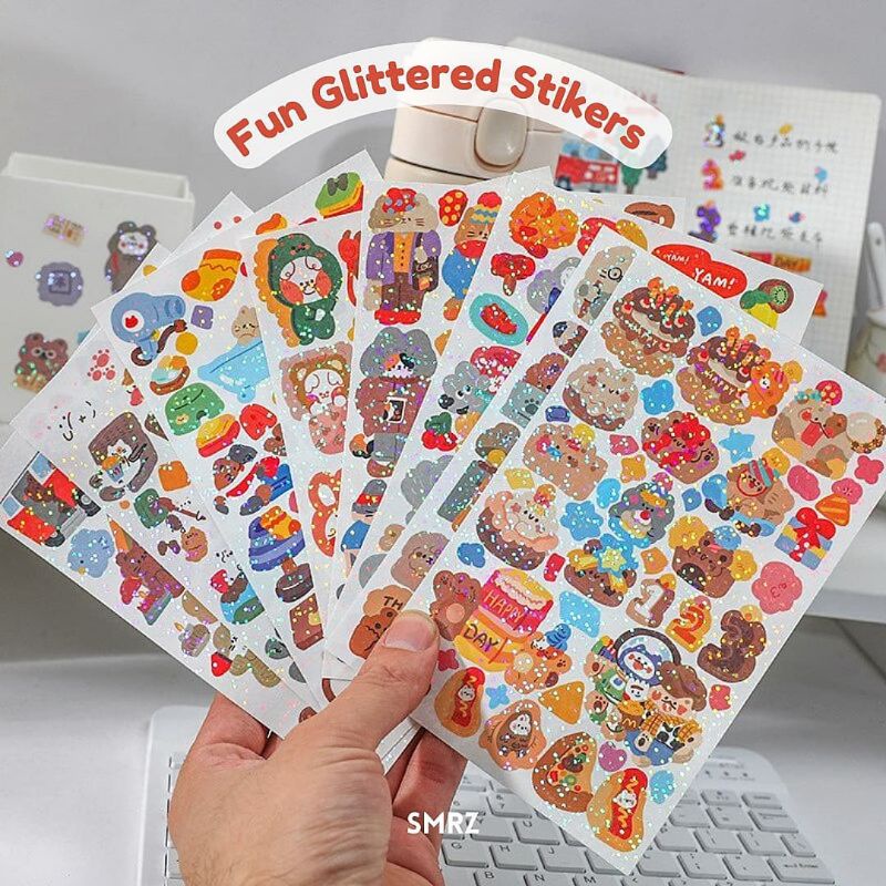 

Fun Glittered Stickers - Stiker Tempel Tema Hewan / Hampers Natal / Kado Stiker Lucu