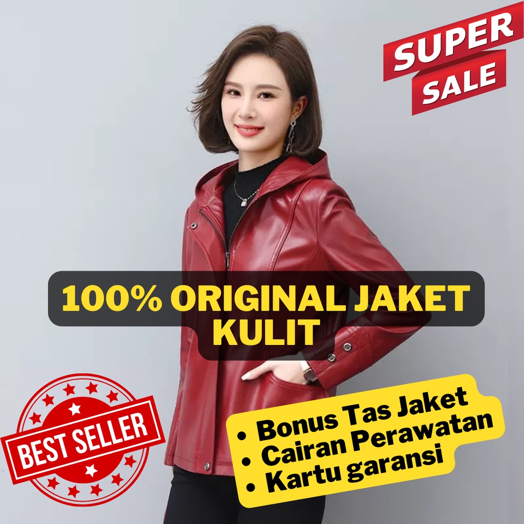 Jaket kulit wanita jaket kulit domba asli 100% rompi kulit jaket kulit wanita ori jaket mantel jaket