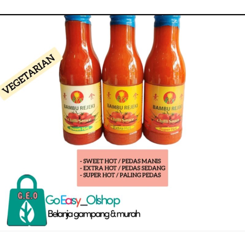 

Saus Cabe Vegetarian Sambal Chili Bambu Rejeki