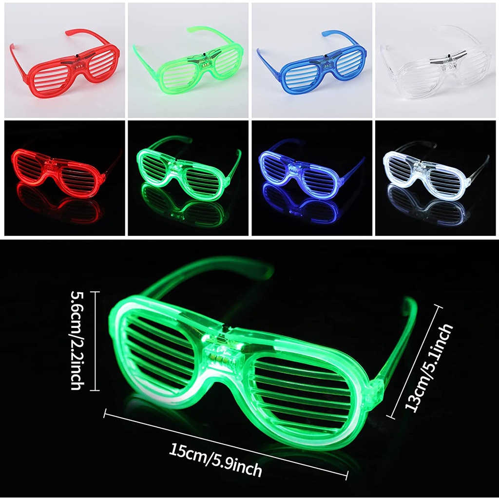 Kacamata Dengan Lampu Neon LED Luminous Untuk Pesta Halloween / Natal