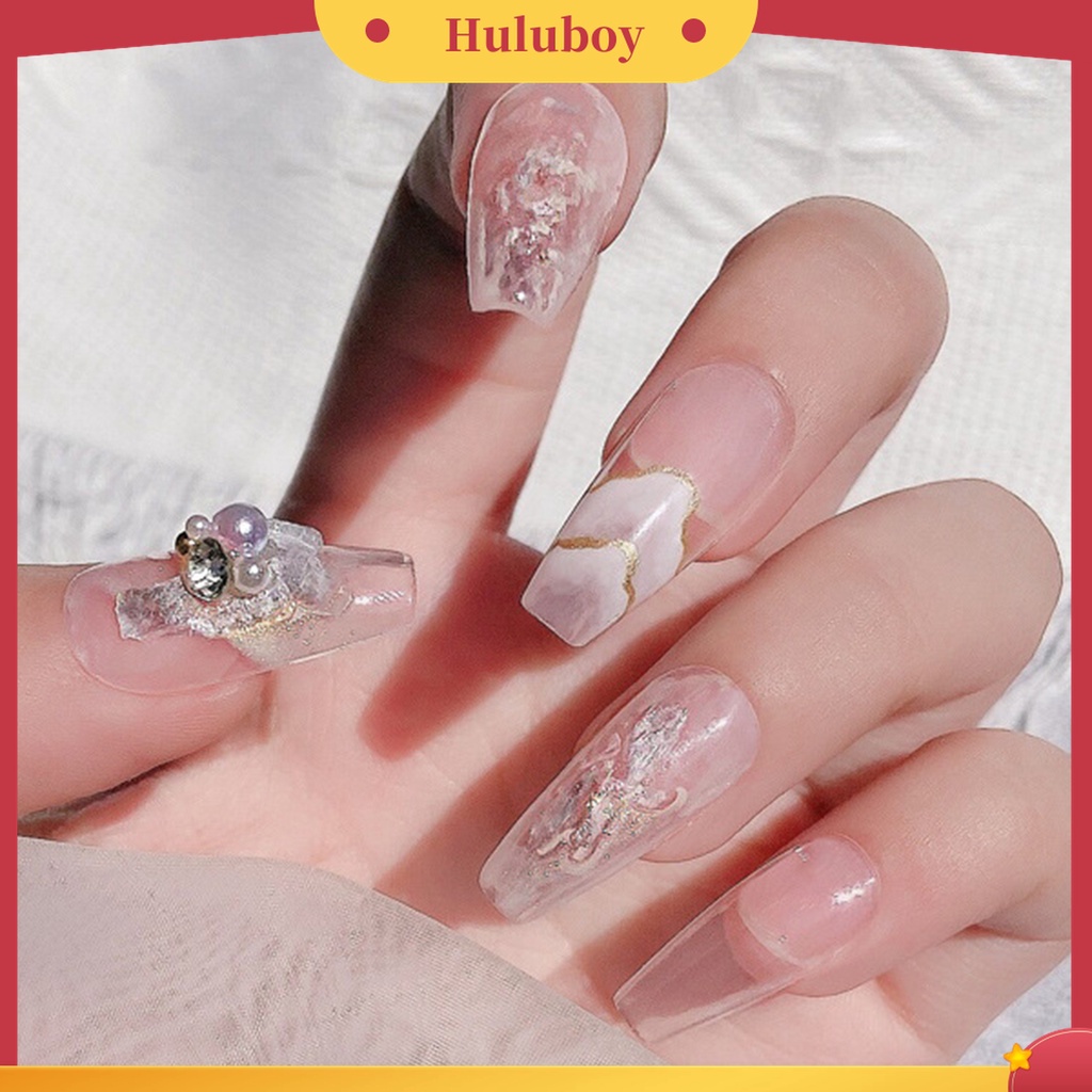 Huluboy Huluboy♡ 1 Kotak Stiker Kuku Sequin Glitter Holografik Tidak Pudar Untuk Manicure Wanita