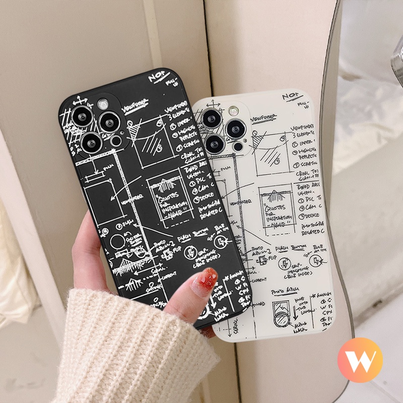 Casing iPhone 11 11 Pro Max XR X XS Max 6 6S 7 8 Plus 11 12 13 Pro Max Motif Matematika