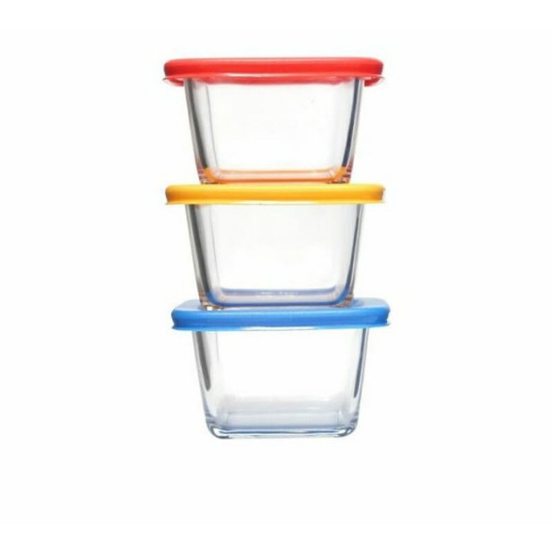 Luminarc pure box Square mini/ Tempat penyimpanan makanan