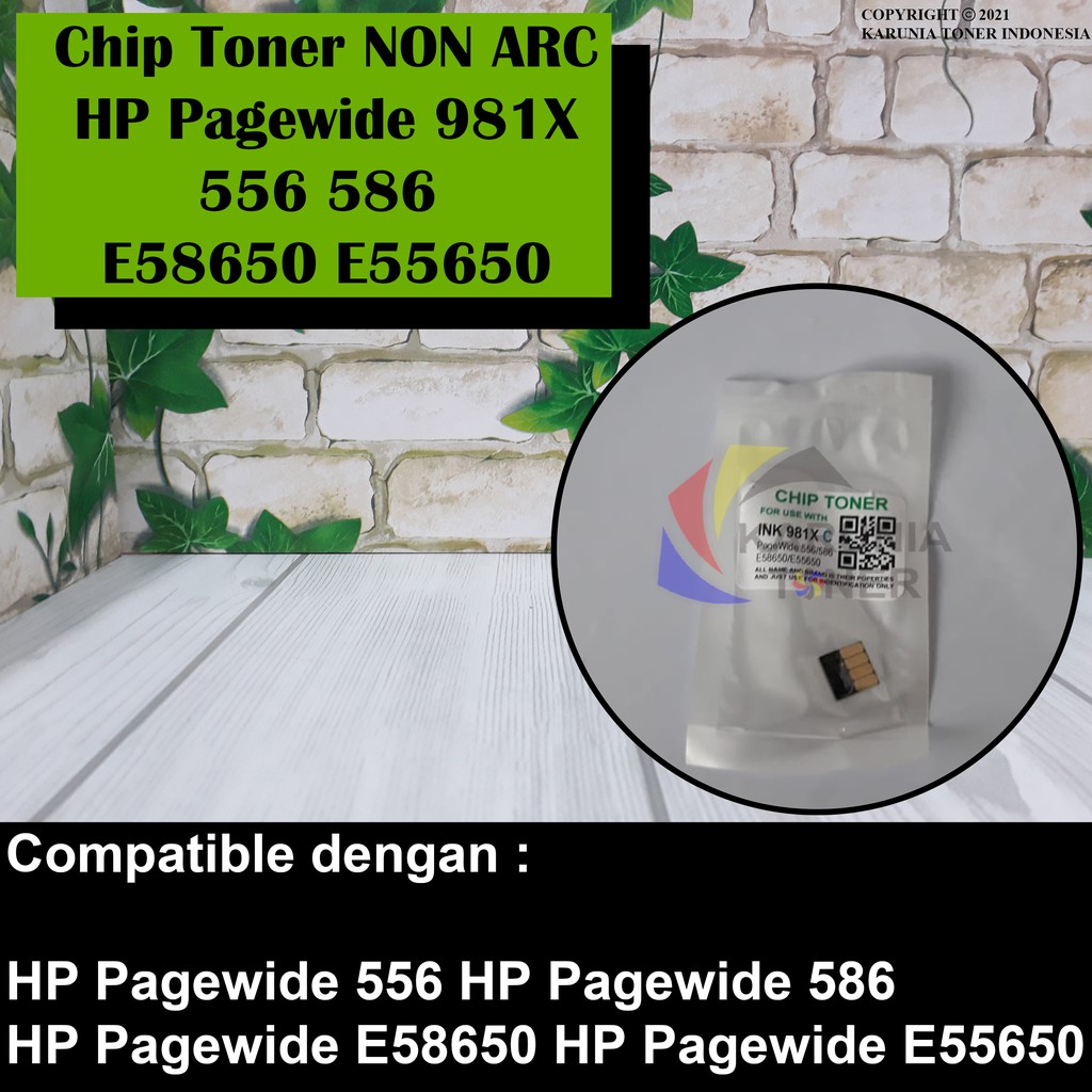 Chip Tinta HP PageWide 981XL 981X 556 586 E58650 E55650 Color NON ARC
