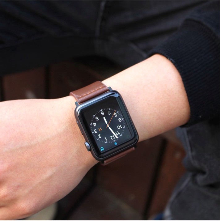 Modern Leather Strap Kulit Untuk Apple Watch 44mm 42mm 40mm 38mm