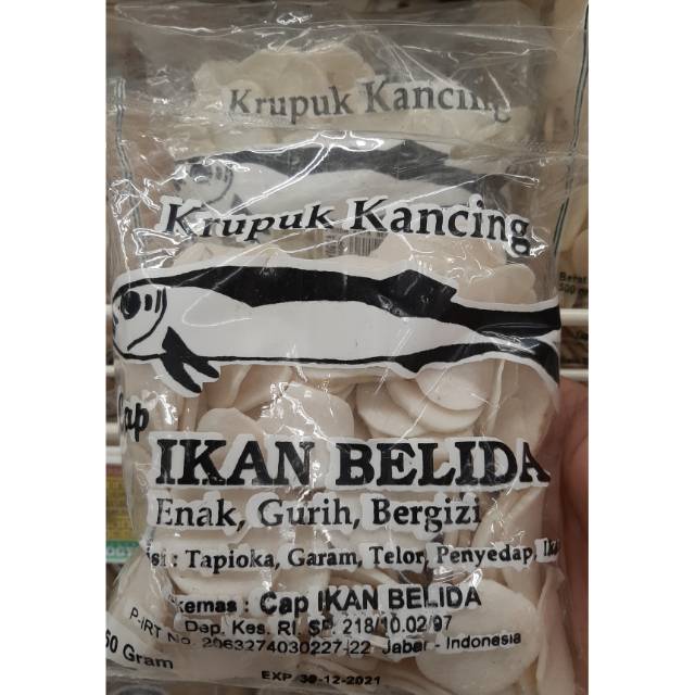 

Krupuk Kancing cap Ikan Belida 250gr