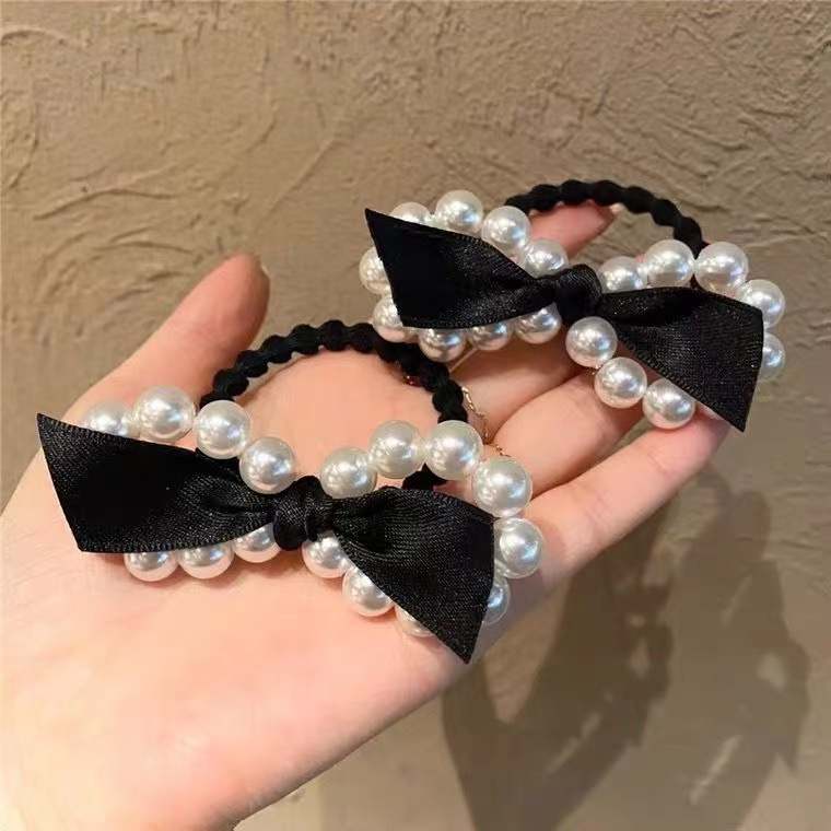 (Hello Girl)F77 Ikat Rambut Wanita Mutiara Motif Pita Gay Korea Import