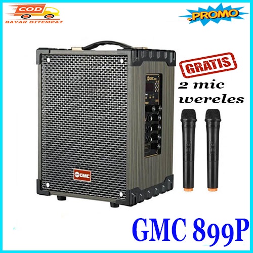 speaker bluetooth karaoke gmc 899p   free mic wireless 2