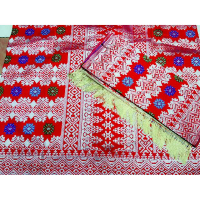 Songket mesin asli Palembang motif baru cantik manis rakama benang kristal silver