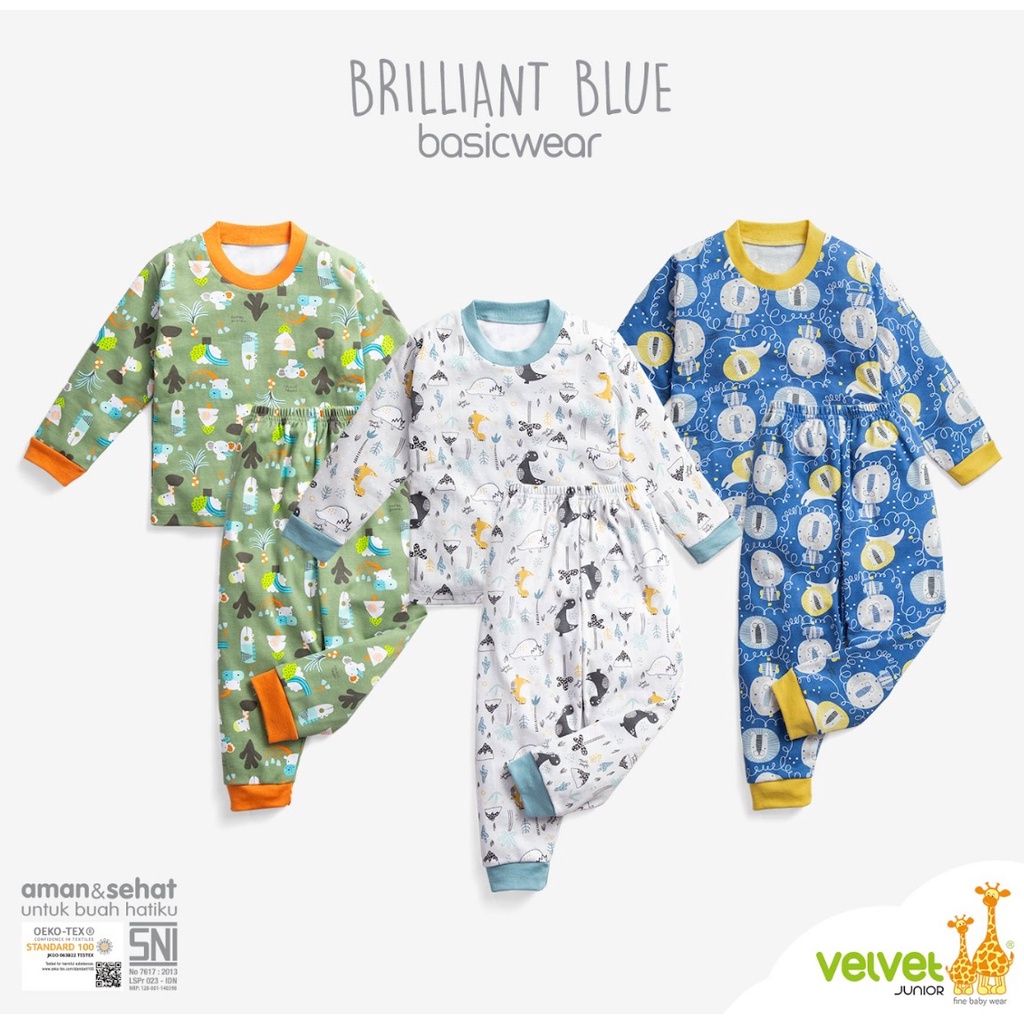 Velvet Junior 3 Stel Piyama Dream Wear | Brilliant Blue