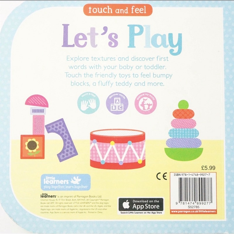 Touch and feel Let’s Play Sensorial Book Buku Sensori Boardbook Board Book