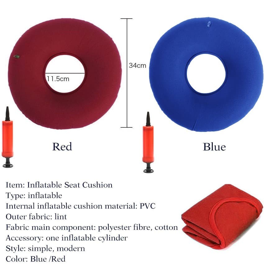 HS PVC Bantal duduk Inflatable Alas Kursi Penderita Ambeien Wasir
