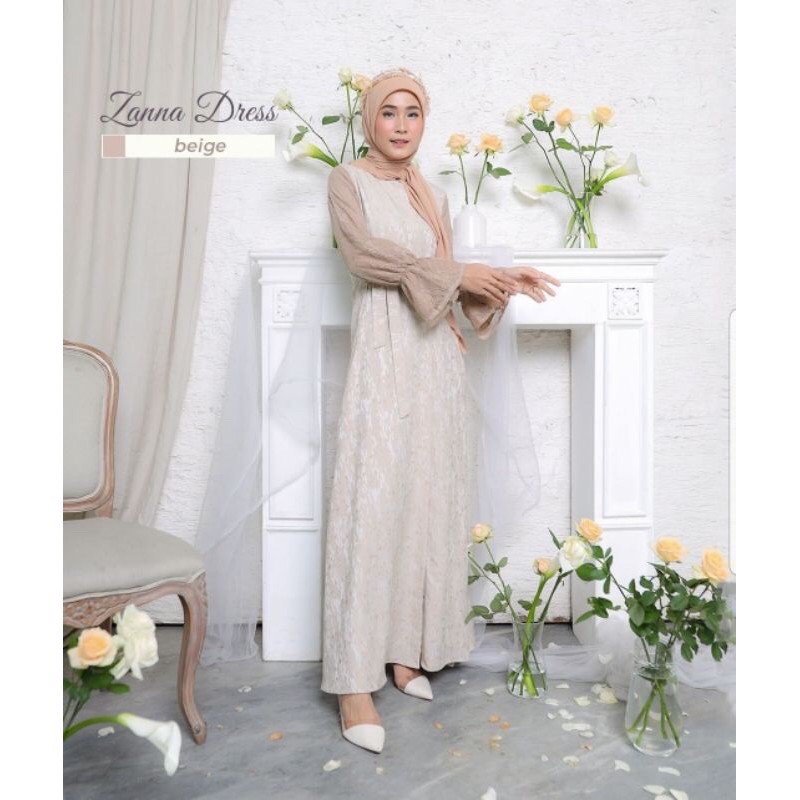 Zanna Dress Ghaisani Size L (Gamaleea.id)Motif Bunga