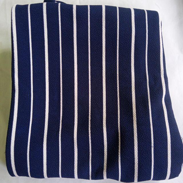 Celana Kulot Panjang motif salur ABG dewasa-Salur navy