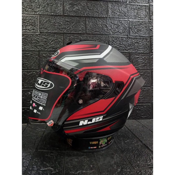 HELM NJS KAIROZ DV ZENITH BLACK DOFF RED DOUBLE VISOR