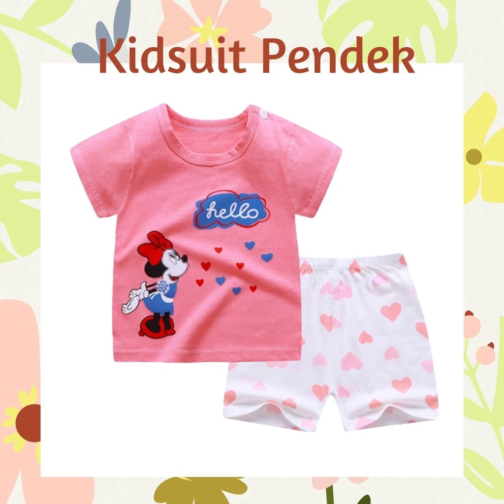 pz KIDS SUIT PENDEK Setelan Anak Bahan Kaos Lengan + Celana Berkualitas Import ebv cewek new1 PART2