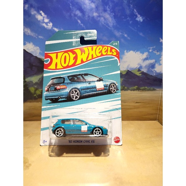 hotwheels civic eg hijau honda series