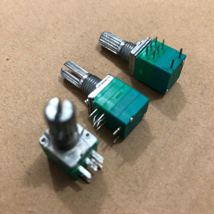 Potensiometer potensio stereo 50k B50k HIJAU buildup SWITCH