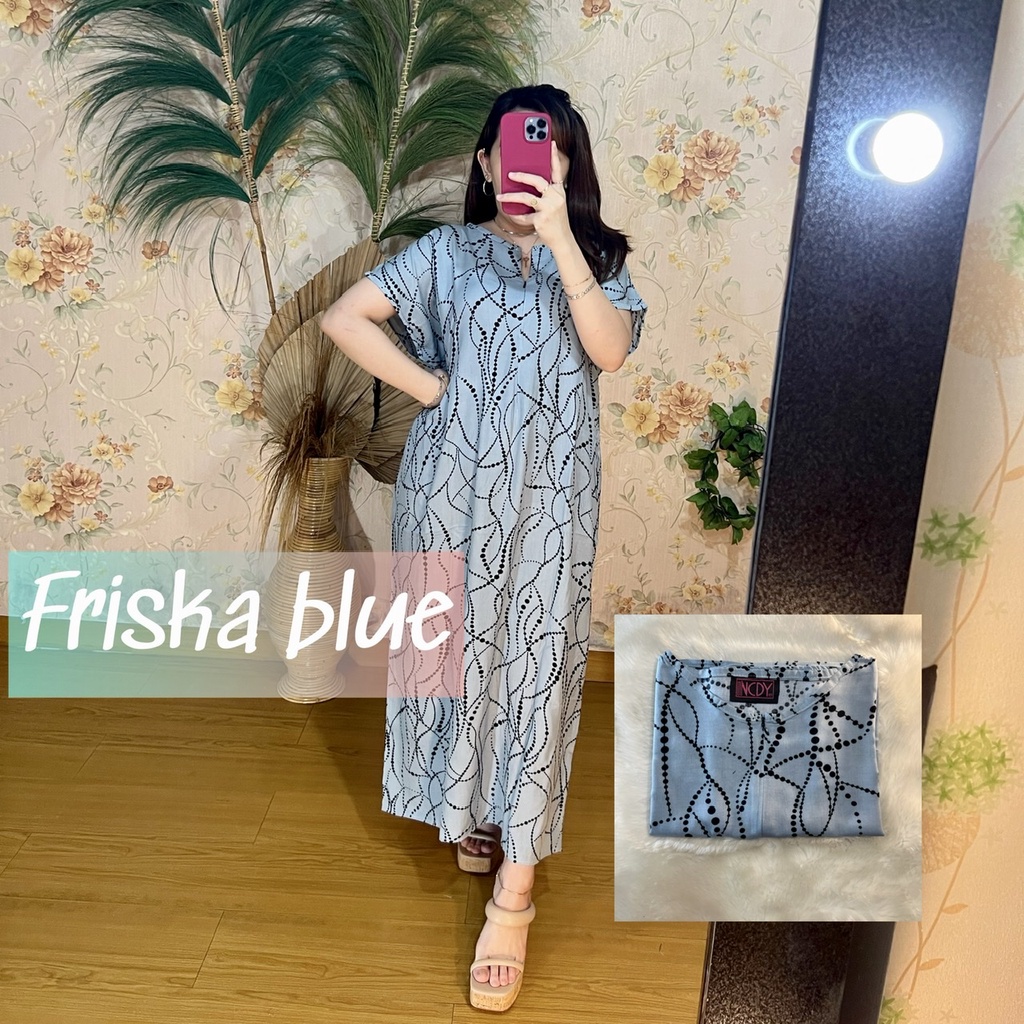 PART1 NCDY HOMEWEAR DASTER PANJANG SEMATA KAKI LD 130cm BUSUI FRIENDLY JUMBO-Friska blue
