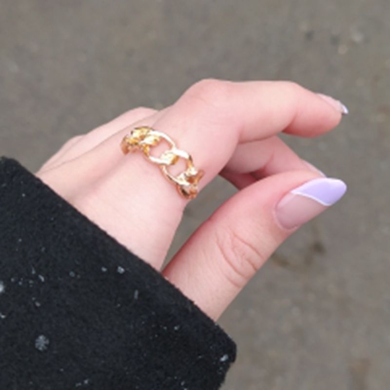 Cincin Model Terbuka Desain Rantai Gaya Vintage Gothic Antik Untuk Unisex