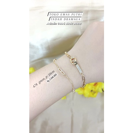 Gelang rantai 2 layer variasi hermes