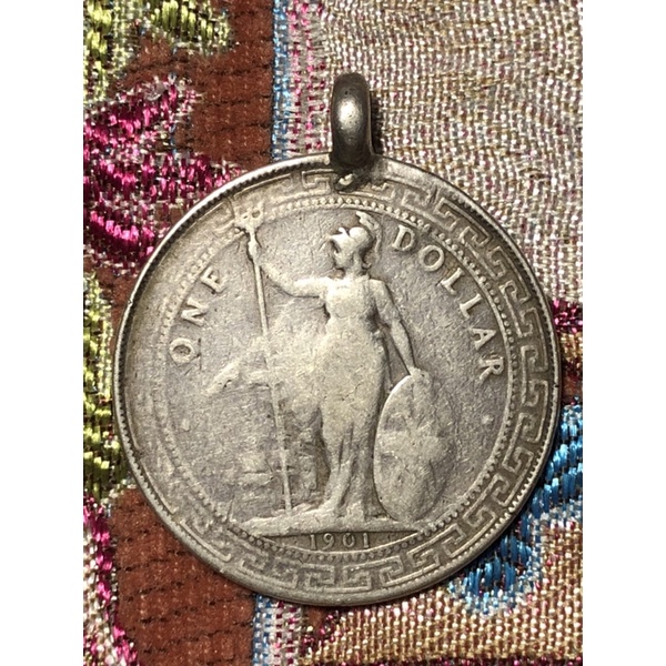 Koin perak silver coin british trade dollar (BTD) 1901 aus bekas