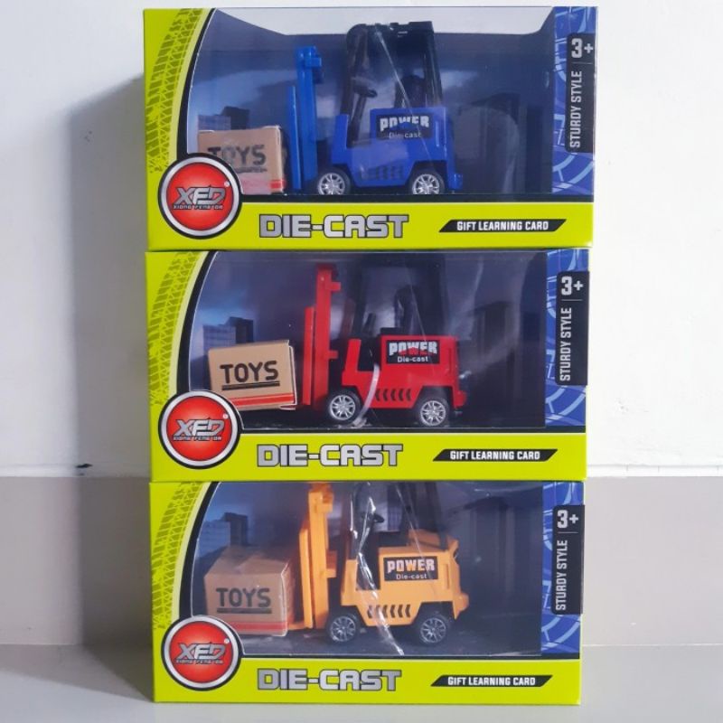 Diecast Truck Forklift Alloy - Minatur Mobil Truk Forklip Alat Berat