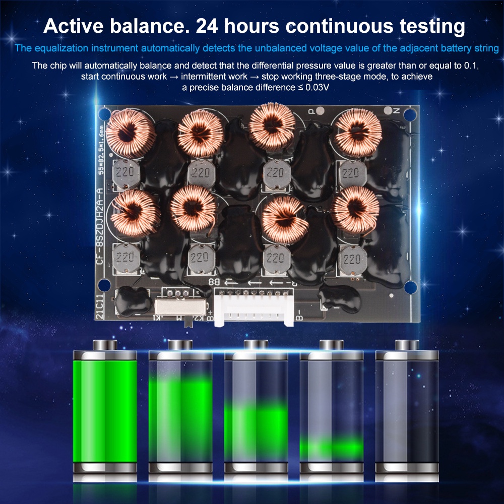 2a 4s / 8s Papan Transfer Keseimbangan Energi Baterai Li