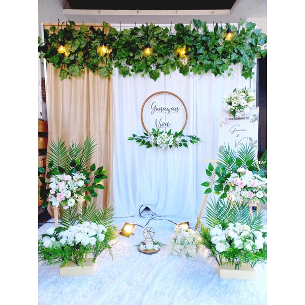 [PAKET HEMAT VARIASI 1 SISI DAUN ANGGUR] / Dekorasi lamaran backdrop VARIASI/Dekorasi lamaran/akadni