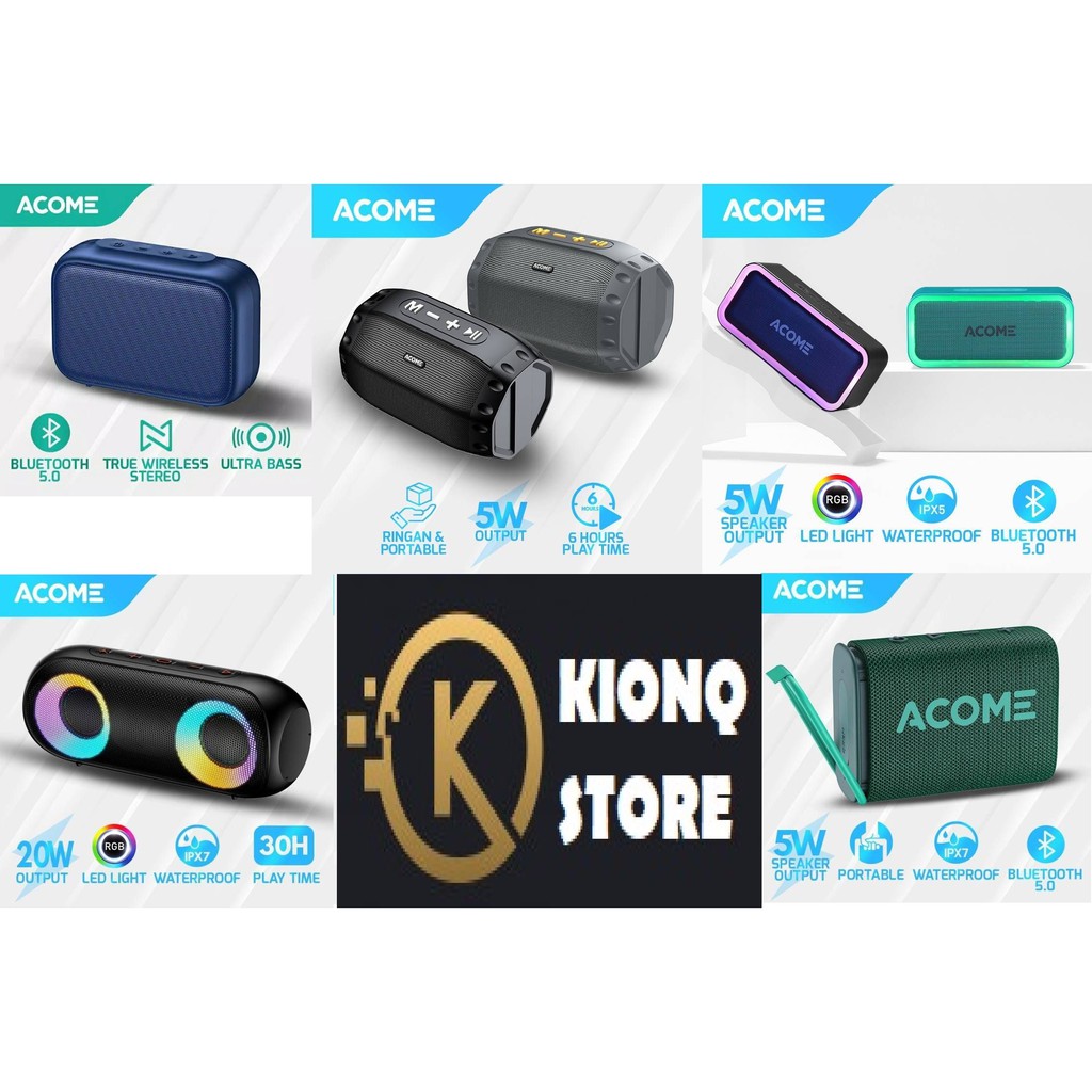 🆕 ACOME BLUETOOTH SPEAKER 5.0 PORTABLE - GARANSI RESMI ACOME INDONESIA 🆕