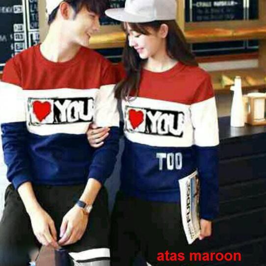 *Ready / Kaos Baju Couple Lengan Panjang (Pakaian Kapel / Kembaran / Pasangan/ Sepasang /Capel / Cou