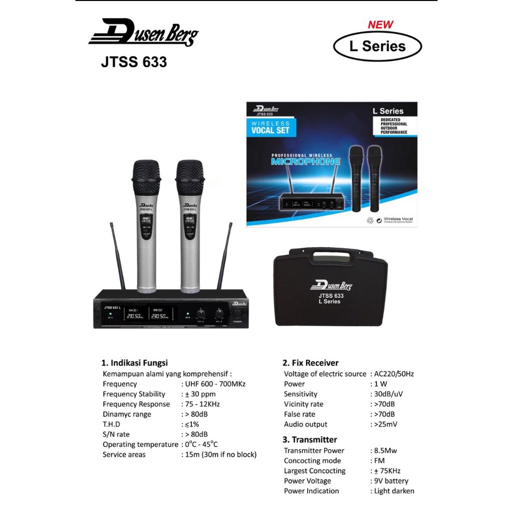 Mic Wireless Dusenberg JTSS 633 L Dusen berg Jtss 633L Jtss633 L Original