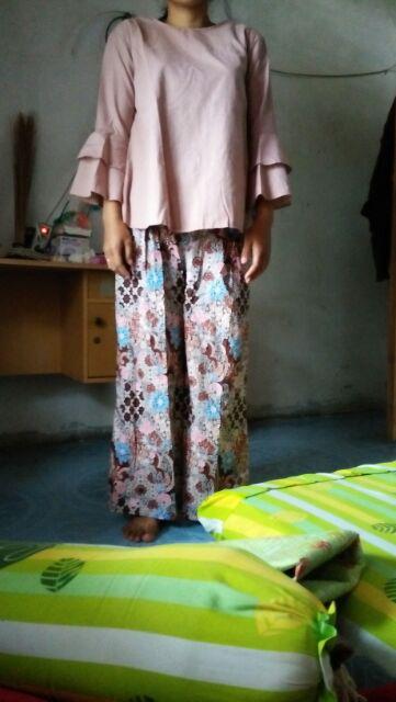 Motif Baru! Chantika Setelan Kulot Panjang Wanita Setelan Batik Murah Atasan Kekinian Blouse