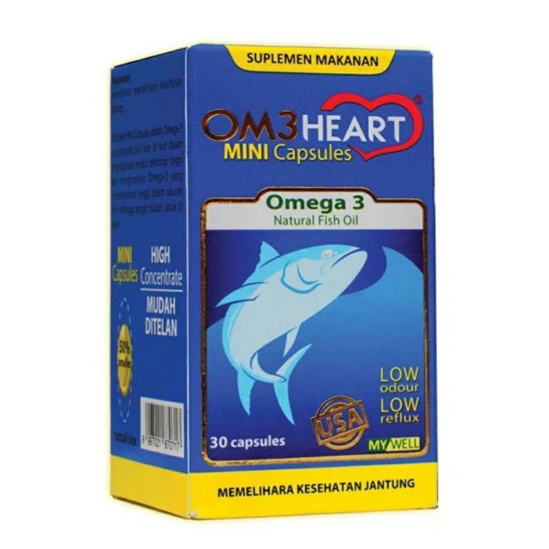 Om3 Heart Omega 3 Natural Fish Oil 30 capsul