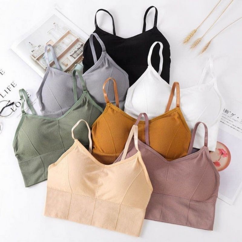 BRA503 Pakaian Dalam Wanita Bra Polos Yoga Bra Push Up Tanpa Kawat Sport Bra Impor