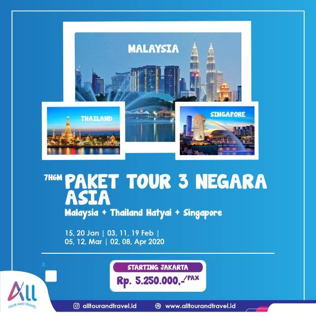 Jual Tour 3 Negara Paket Wisata Asia Singapore Malaysia Thailand Paket Wisata Murah Indonesia|Shopee Indonesia