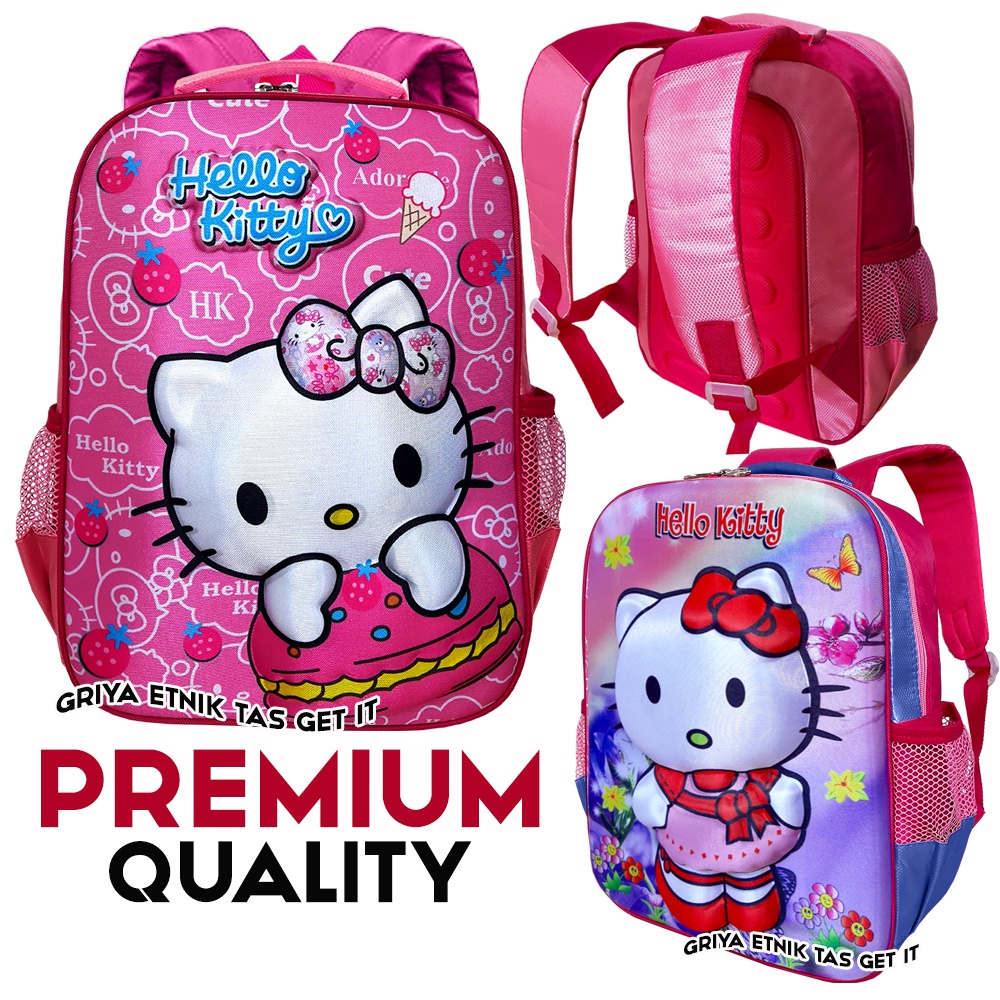 PREMIUM Tas Anak Perempuan Sekolah SD Terbaru Karakter Hello Kitty Doraemon LOL Kantong Ransel Gendong Anak Cewek Gambar Timbul Embos