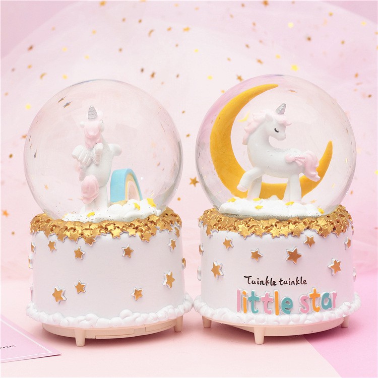 

Bola Salju Unicorn Lampu (Light + Auto Snow) / Bola Kristal Unicorn Auto Salju berputar dan Lampu