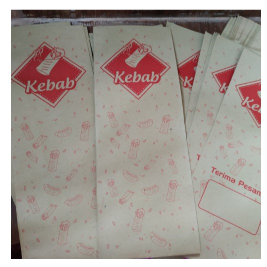 

Kantong bungkus Kebab Jumbo bahan brown kraft isi 50 Praktis