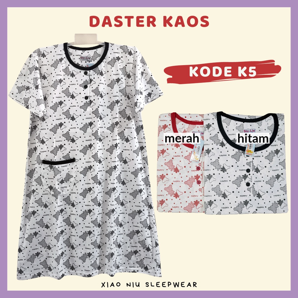 Daster Kaos Siu Lie / Baju Tidur Wanita / Daster Pendek-2