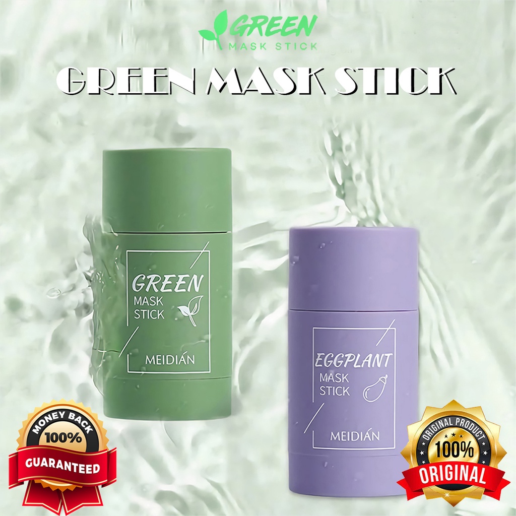 MEIDIAN Green Tea Mask Cleansing Clay Stick Mask wajah Masker komedo Acne Cleansing blackhead Mask Original Suplier Kosmetik Green