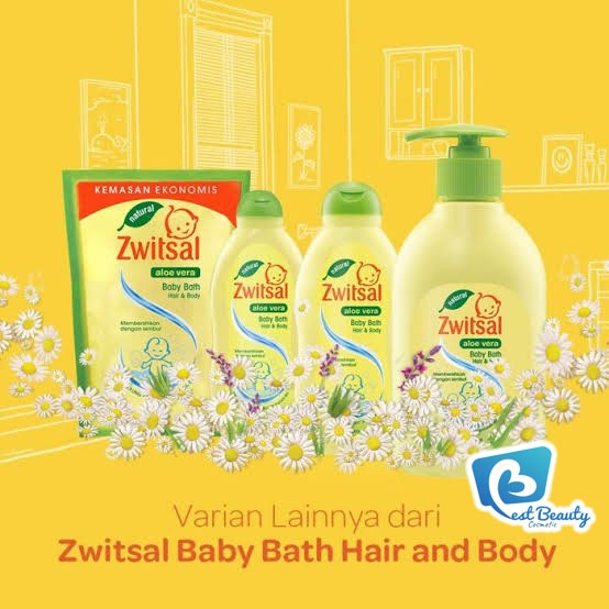 ★ BB ★ Zwitsal Natural Aloe Vera Baby Bath 2 In 1 Hair &amp; Body - Baby Bath Rich Honey - 300ml - 200ml
