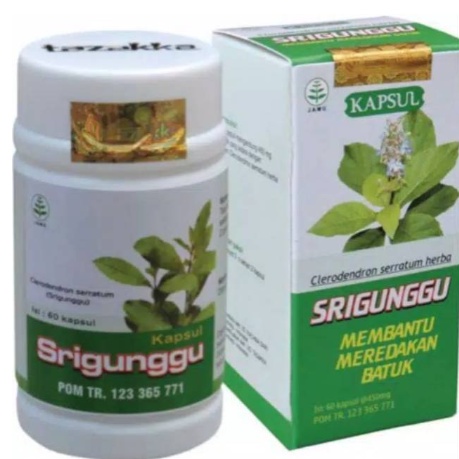 Obat herbal ampuh mengobati batuk berdaha asma sesak napas gurah dengan kapsul srigunggu berkualitas ASLI 100% HERBAL